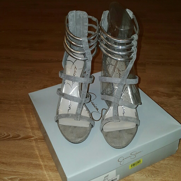 Jessica Simpson Grey Strappy Sandals