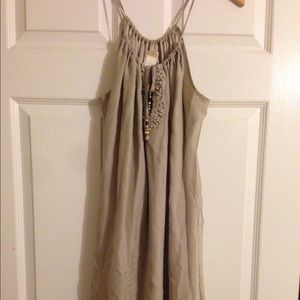 Grey dress with beaded strings