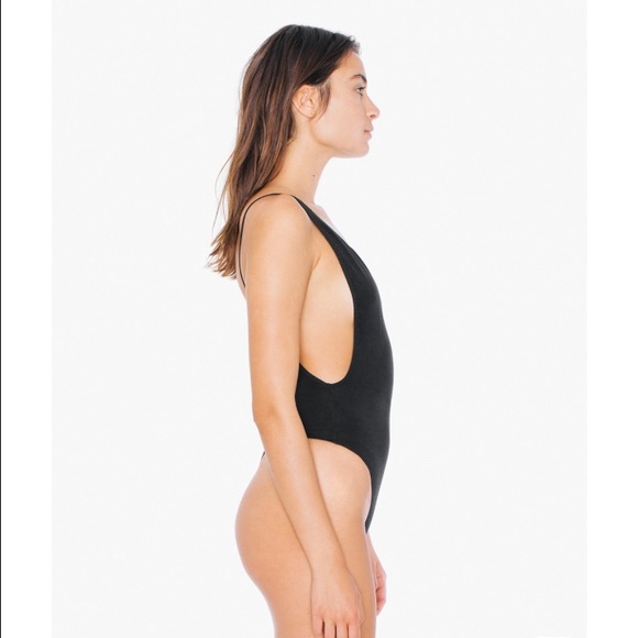 American Apparel Cotton Spandex Sleeveless Deep Cut Bodysuit
