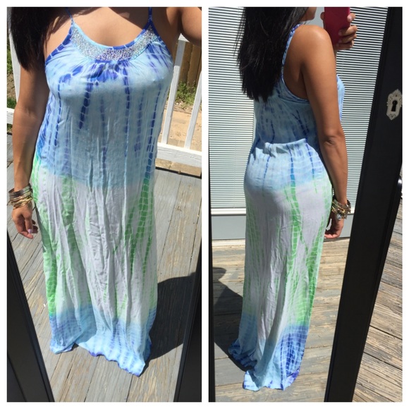 LAST DAY AVAILABLE🎈dye beaded maxi summer dress - Picture 2 of 2
