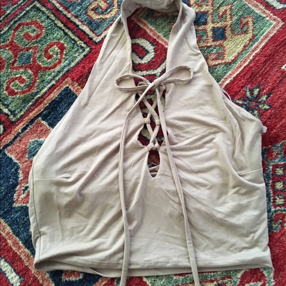 Lace up halter top