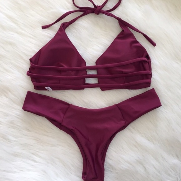 🚫SOLD🚫 Wine Red Bikini Set - Picture 2 of 2