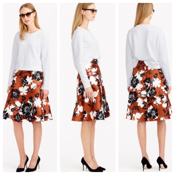 J. Crew collection ochre floral skirt