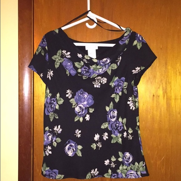 Black floral skirt and shirt set