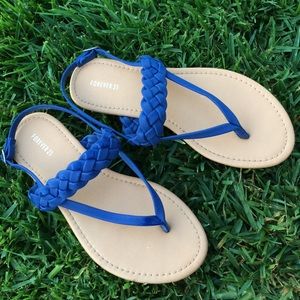 Braided faux leather sandal