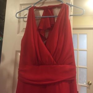 Floor length red dress