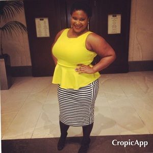 Flattering Black-and-White hi-wasted striped skirt