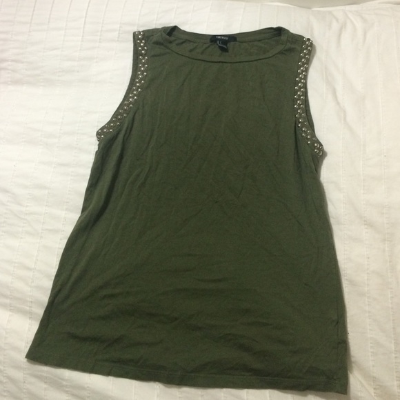 Forever21 green studded tank