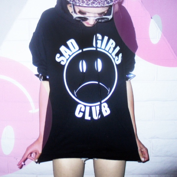 UNIF Jackets & Blazers - Sad Girls Club Black Hoodie Nikki Lipstick Smiley