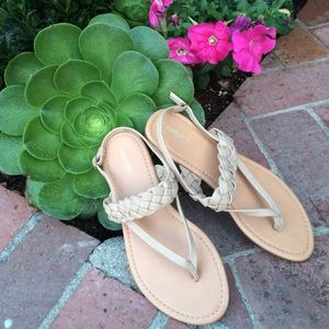 Braided faux leather sandal