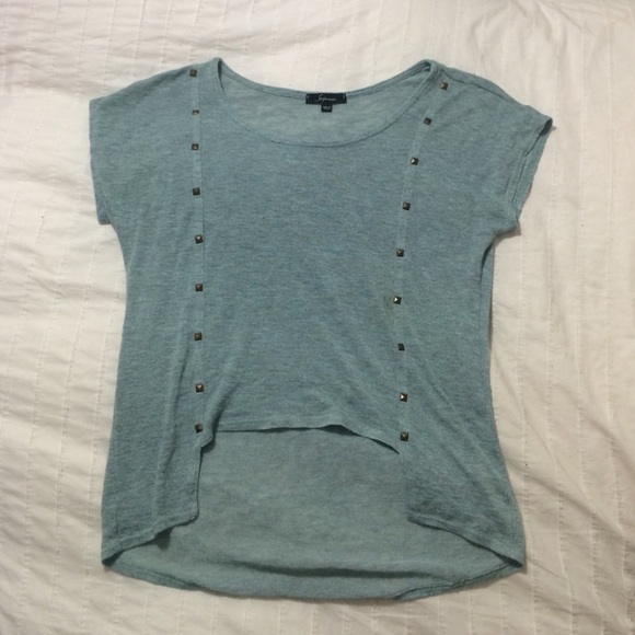 Heather blue studded top