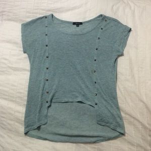 Heather blue studded top