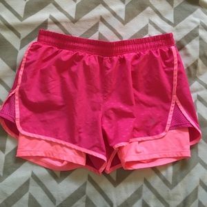 Pink workout shorts