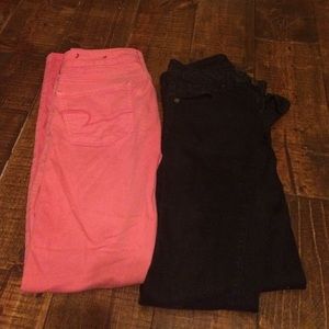 AE jeans salmon//black