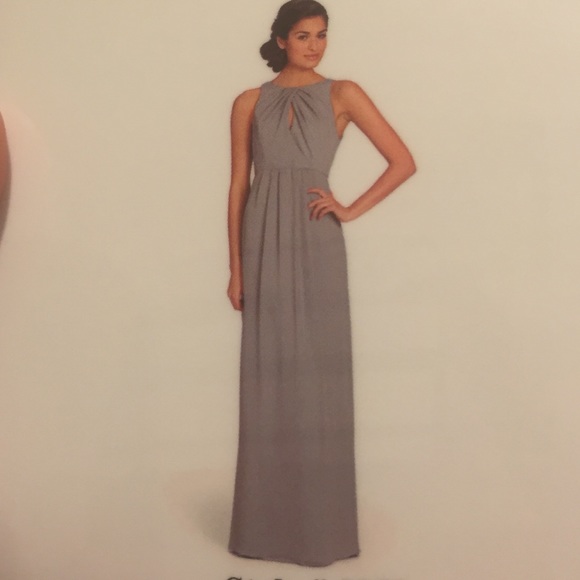 Pewter crinkle chiffon dress