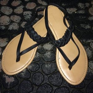 Braided faux leather sandal