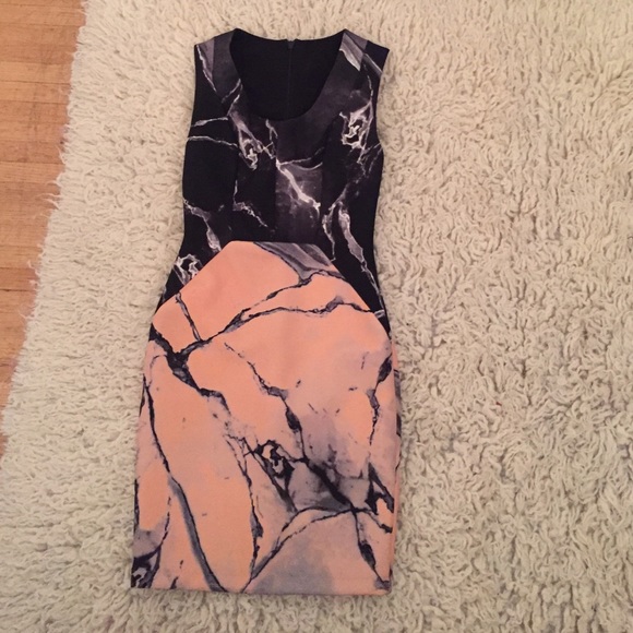Robert Rodriguez Marble Print Cocktail Dress