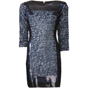 French connection navy/dark turquoise sequin dress