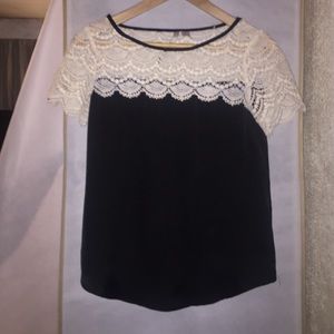 Satin and crochet top