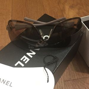Chanel Grey Camellia Swarovski Sunglasses
