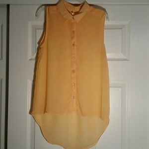 Peach button up blouse