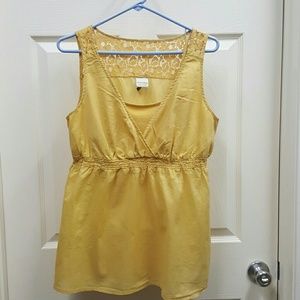 Golden yellow linen tank