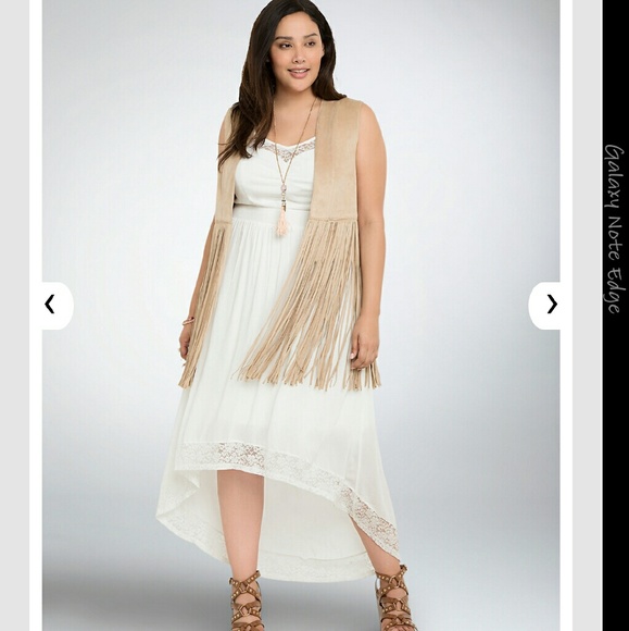 NWT Torrid plus size white high low dress