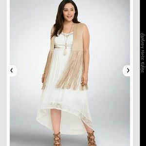 NWT Torrid plus size white high low dress