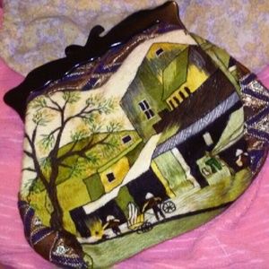 Nwt anthropology needle point clutch