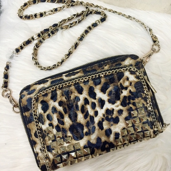 🎉SALE🎉 Lionel Leopard Studded Crossbody Handbag✨