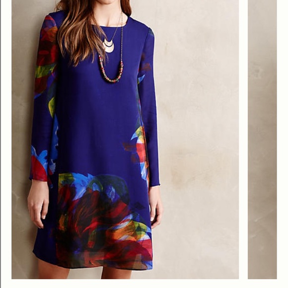 Anthropologie Fanned Flora Dress by Leifsdottir