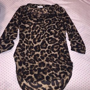 Leopard print dress shirt / tunic