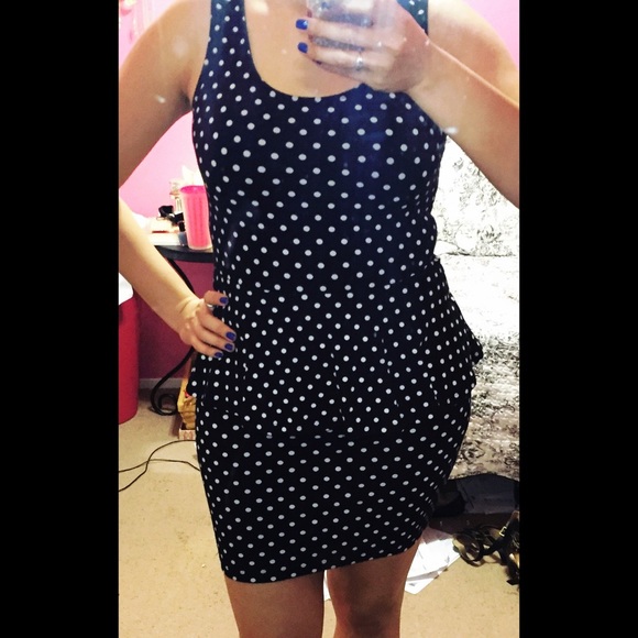 Polka Dot Peplum Dress