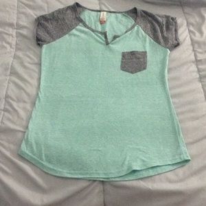 Mint/Gray Pocket Shirt