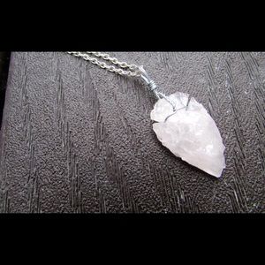 Rose Quartz arrow head necklace