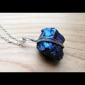 Peacock ore pendant
