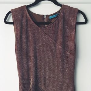 Alice + Olivia Brown Shimmer Cocktail Dress