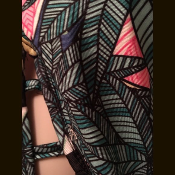 Sexy cutouts tropical swimsuit padded monokini S M - Picture 4 of 4