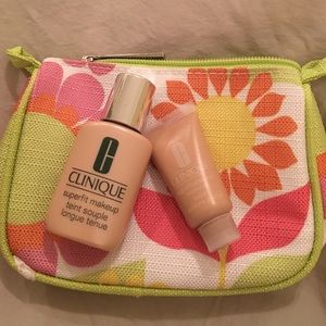 Clinique makeup bag and samples