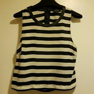 ASTR sleeveless top with faux leather