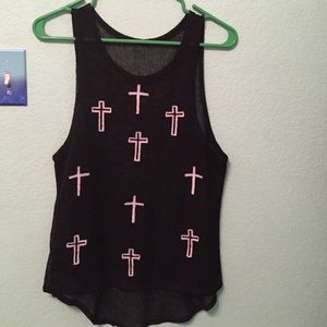 Cute cross knitted tank top
