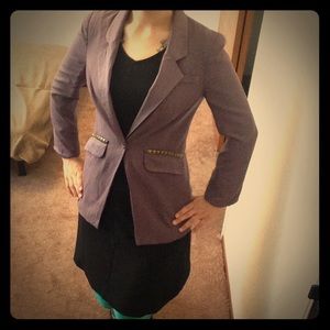 Purple Satin Studded Blazer