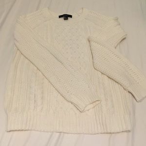 White cable knit sweater Forever 21