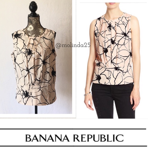 Banana Republic Tops - 🆕Banana Republic Pleat Print Peplum Tank