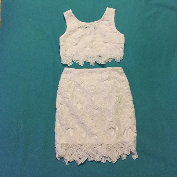 White lace two piece