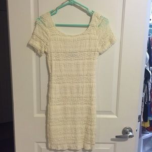 Fitted off white dress