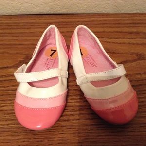 Pink and white girls shoes