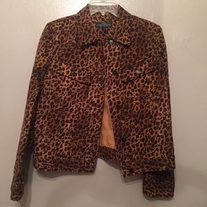 Cheetah print jean jacket