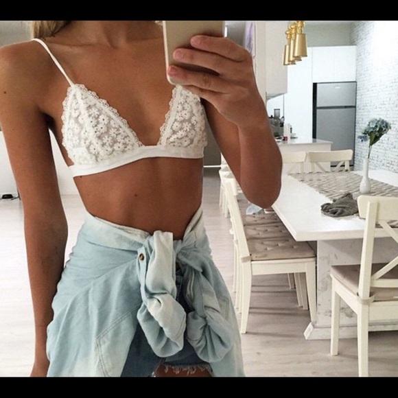 Ready to ship Bralette White Small