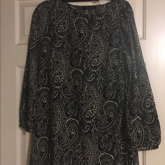 Long sleeve paisley dress